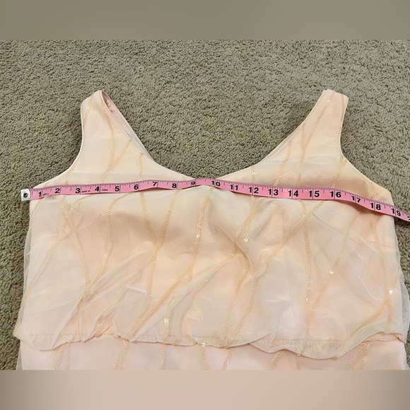 Bill Levkoff Sequin Mesh V-Neck Wedding Bridesmaid Prom Dress Size 12 - Picture 7 of 16